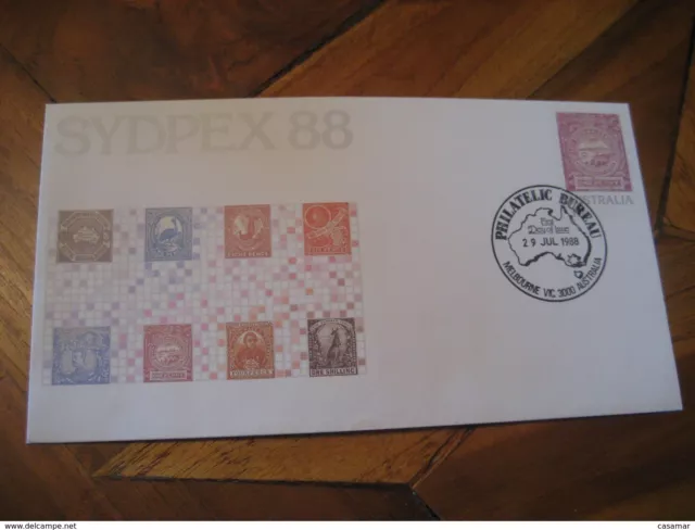 Melbourne 1988 Stamp On Stamp Sydpex Fd Postal Stationery Cover Australien