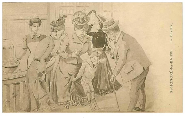 58.ST HONORE LES BAINS.n°4877.LA BUVETTE.ILLUSTRATION
