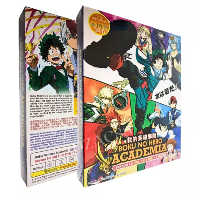 DVD Anime My Hero Academia Complete Series Sea 1-5 (1-113End) Eng Dub +3Movies