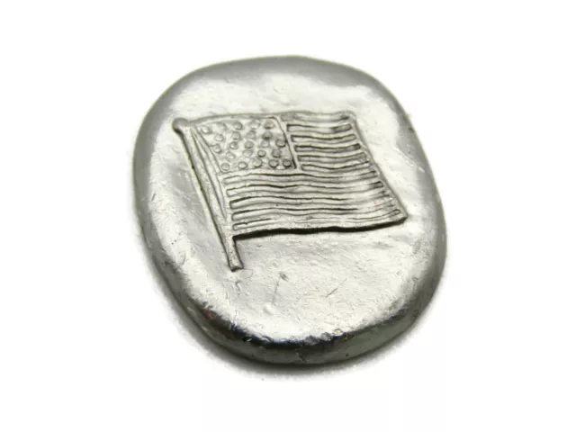 American Flag Coin Honor Liberty Freedom Silver Tone