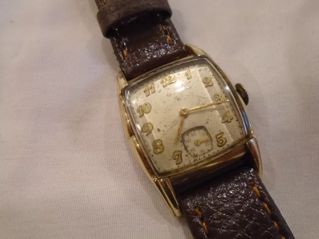 Vintage Elgin USA Mens 17 jewel Adj'd dress 10k RGP watch repair goos balance
