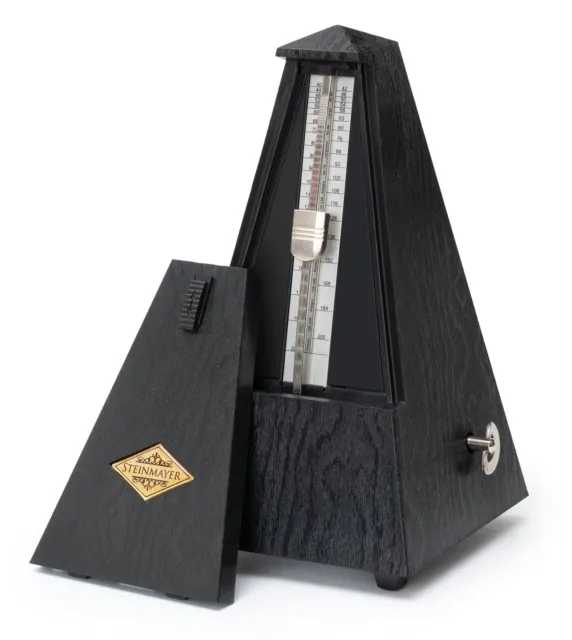 Metronome a Cloche Mecanique forme Pyramidale Pendule Vitesses Réglables Noir