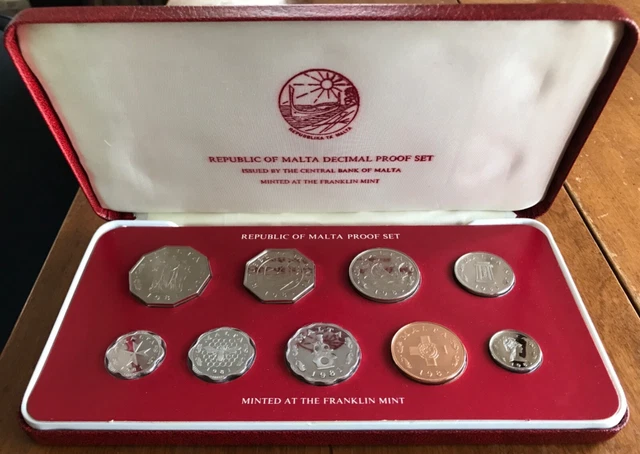 Franklin Mint 1981 Republic of Malta Proof Set COA Uncirculated