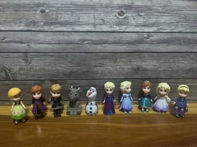 Mini muñecas posables Elsa, Anna, Kristoff, Olaf de Princesa Disney Frozen