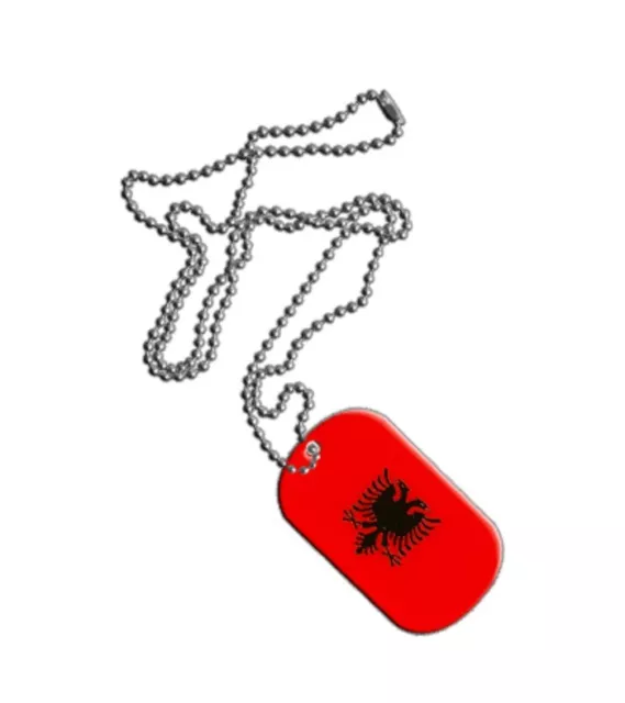 Dog Tag Fahne Flagge Albanien DogTag 3x5cm Kette mit Anhänger
