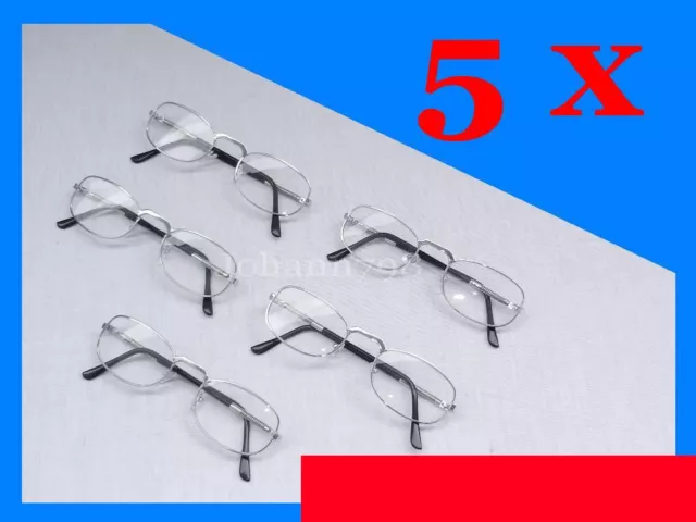 5 st. Lesebrillen Stärke +2,50 Dioptrien mit Federung NEU /silber Brillen Brille