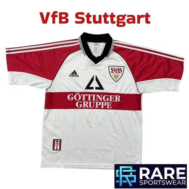 Maillot Vintage VfB Stuttgart 1998/99 – Domicile (Blanc, Adidas, Taille XL)