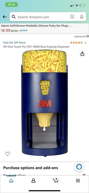 3M E-A-R One Touch Pro Earplug Dispenser,  391-0000, 7100064963, 00078371668 NEW