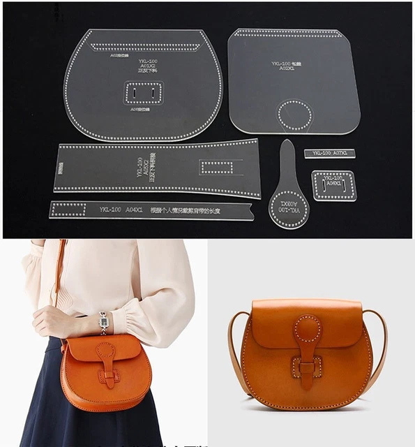 Leather Craft Clear Acrylic shoulder bag handbag Pattern Stencil Template DIY