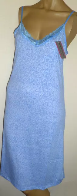 Camicia da notte blu pizzo collo a V taglia 8/10 cinghie elastiche regolabili leggere