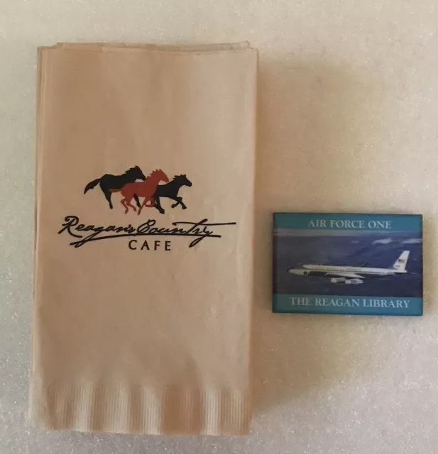 Air Force One Reagan Library Magnet & Reagan’s Country Cafe 10 Paper Napkins