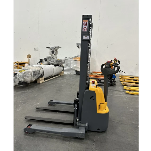Used Xilin 3300lb Full Electric Pallet Stacker with 118" Lift Adjustable Forks