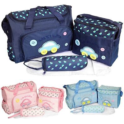 4Pcs Baby Nappy Diaper Changing Bags Mat Mummy Bags Bottle Holder Bag Maternity 3