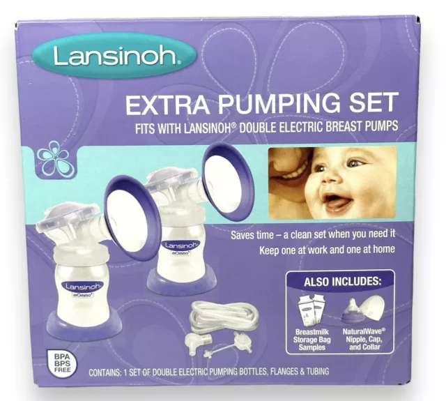 Lansinoh Extra Pumping Set Bottles for Double Electric Breast Pump NEW SEALED