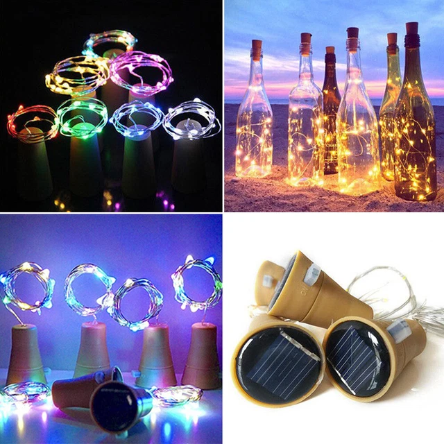 20 LED Fairy String Lights Wine Bottle Copper Cork Wire Lamp Party Home Decor US