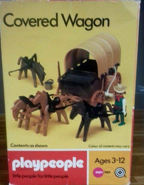 PLAYMOBIL PLAYPEOPLE WESTERN Covered Wagon Set 1737 Boxed Wild