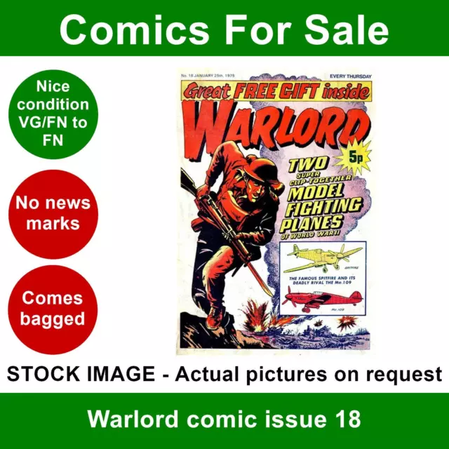 Warlord comic #18 - 25 January 1975 - VG/FN no writing - DC Thomson