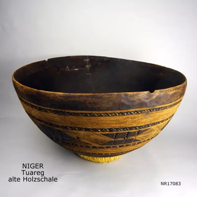 Niger Tuareg Alte Schüssel Holz Old Vessel Wood Ancien Vase En Bois Sahara