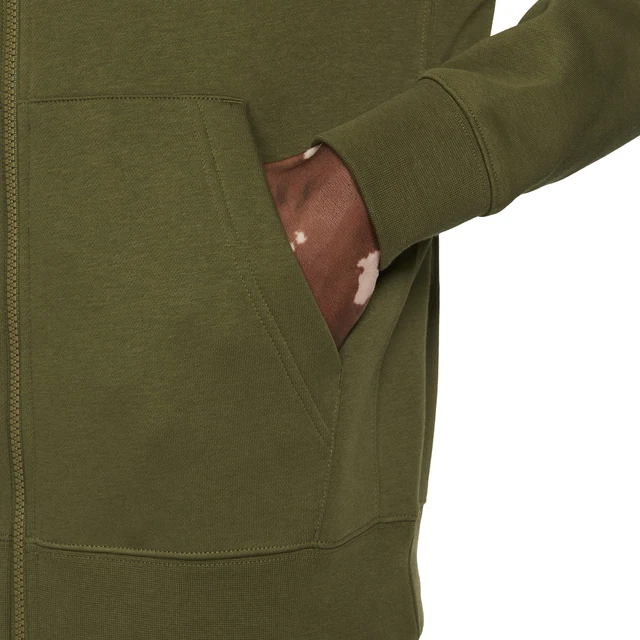 Nike Felpa da Uomo con Cappuccio e Full Zip Club Fleece Verde Taglia M Cod BV... 5