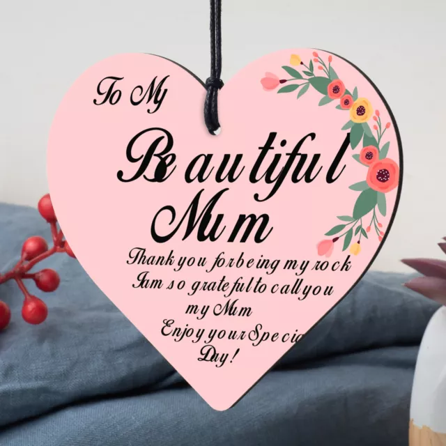 I Love You Mum Gifts Engraved Heart Sign For Birthday Mothers Day Plaque