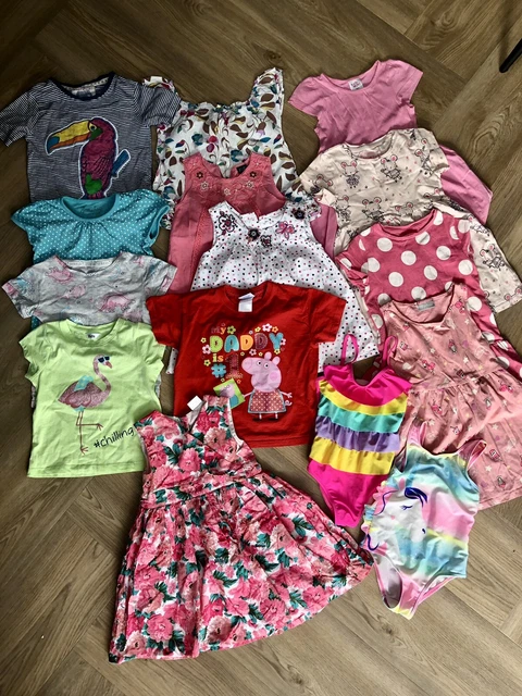 15x Girls Bundle Age 3-4 Summer Dresses Tshirts Swimming Costume Next