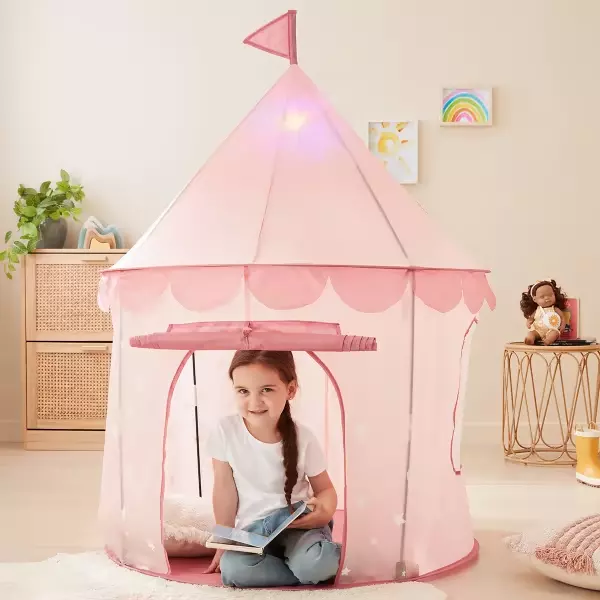 Kids Playhouse Safe House Play Tent Pop Up Pink Castle Princess Indoor Outdoor