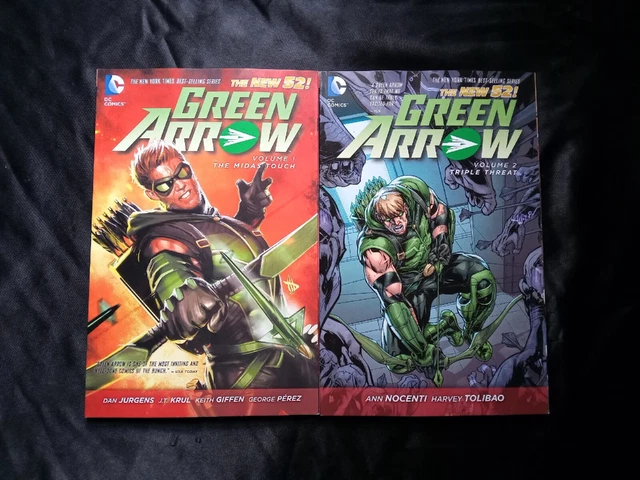 DC Comics Lot GREEN ARROW 🏹 Vol. 1 & 2 The Midas Touch & Triple Threat TPB