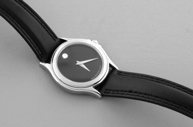 Orologio Movado Museo Nero Donna Acciaio Cinturino In Pelle 85 E4 0823