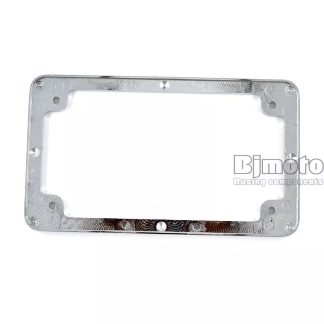 Chrome 4'' X 7'' Motorcycle License Number Plate Frame For Harley Honda Bobber