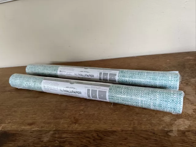 Temporary Wallpaper 2 Rolls Poplin Peel & Stick Aqua Teal Tweed Removable Pops Temporary Wallpaper 2 Rolls Poplin Peel & Stick Aqua Teal Tweed Removable Pops