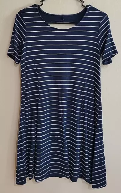 Abercrombie & Fitch Short Sleeve Shirt Dress Womens Size Small Blue White Stripe