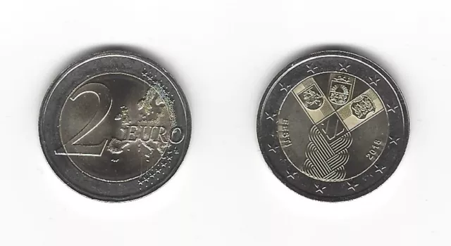 2 Euro Gedenkmünze 2018 aus Estland, 100 Jahre Unabhängigkeit, bankfrisch, bfr