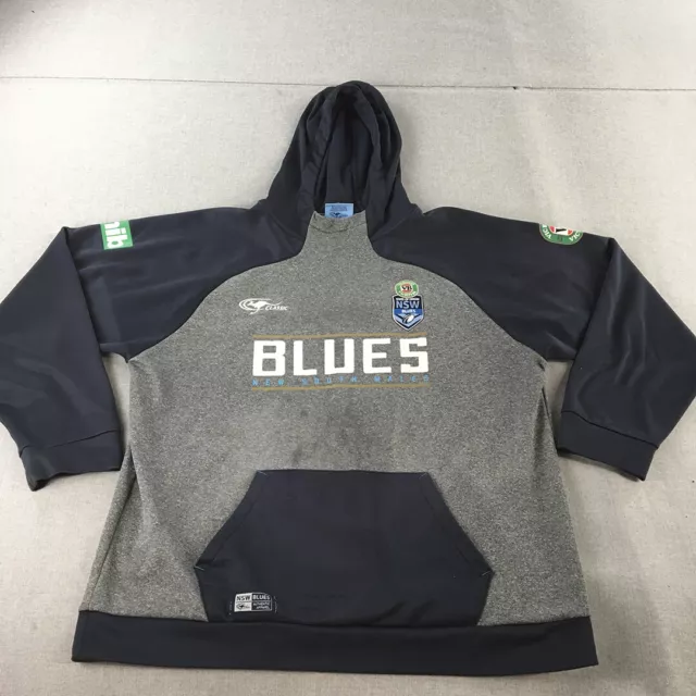 NSW Blues Mens Hoodie Sweater Size 3XL Grey State Of Origin Pullover Jumper