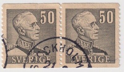 1939-1942 Sweden - King Gustaf V - Pair 50 Ore Stamps