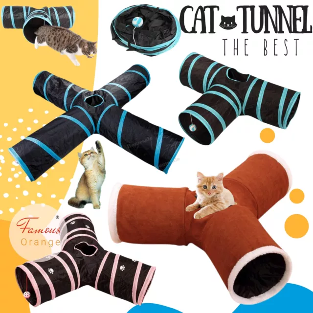 Cat Tunnel Pet Tube Collapsible Indoor Play Toy Kitten Puppy Exercising Training