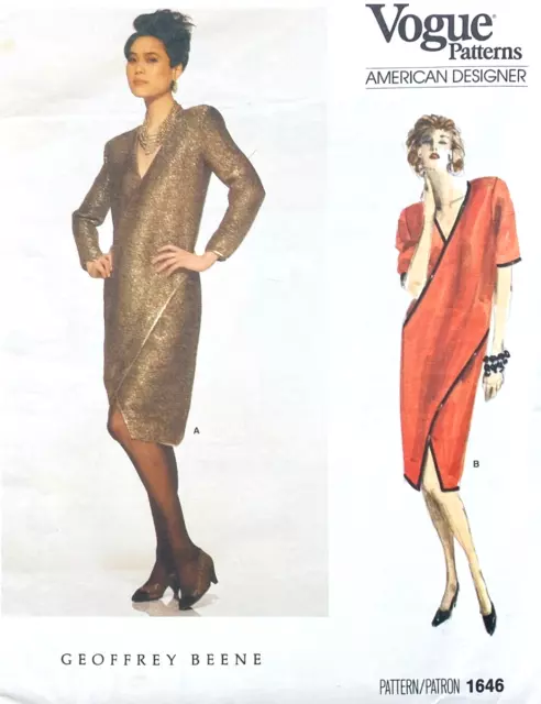 80s VOGUE 1646 GEOFFREY BEENE MISSES DRESS UC/FF