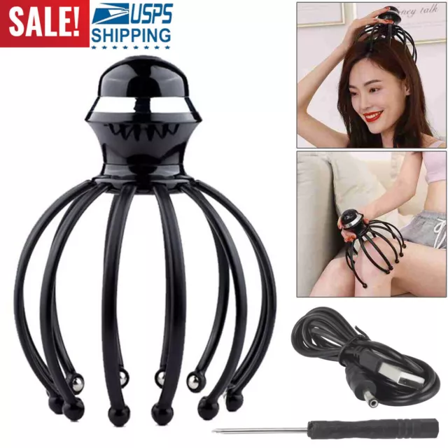 Electric Scalp Head  USB Vibration Massager LED relaxing Massage Relax Relief US