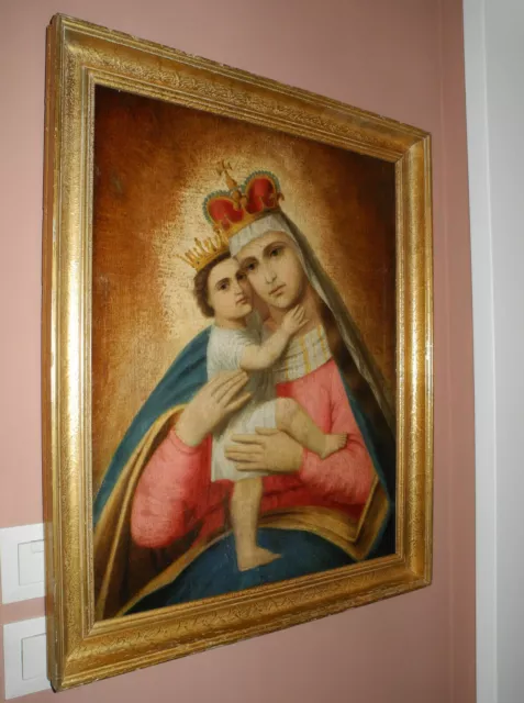 Madonna mit Kind XIX Jhd. inkl. Rahmen: 57x69,5 cm.