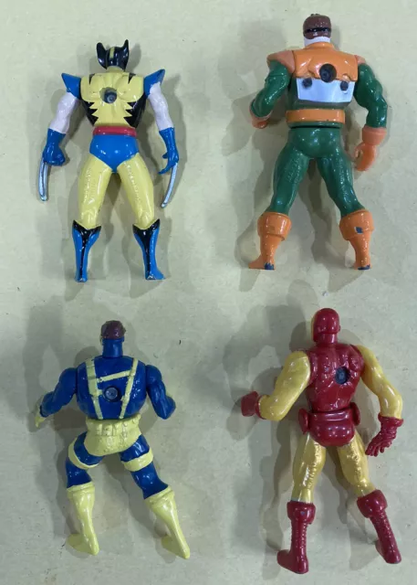 Toy Biz Marvel 1994 LOT 4 Die-Cast Figures X-MEN Wolverine Iron Man Cyclops 2