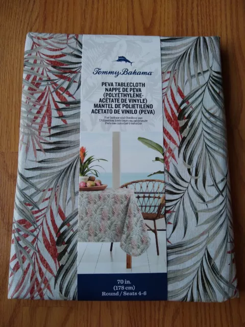 Tommy Bahama Peva Tablecloth Round 70" Tropical Beach NEW NIP NWT