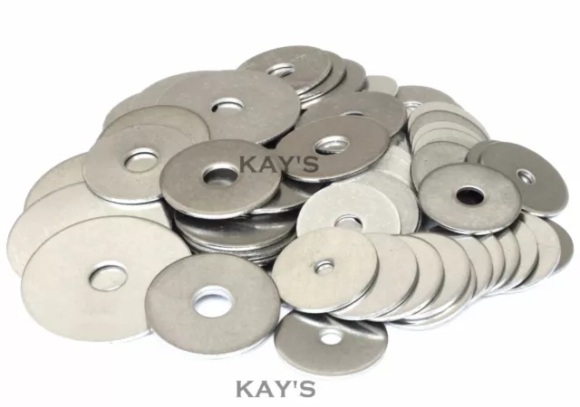 Penny Repair Washers A2 Stainless Steel For Bolts And Screws M4 M5 M6 M8 M10 M12