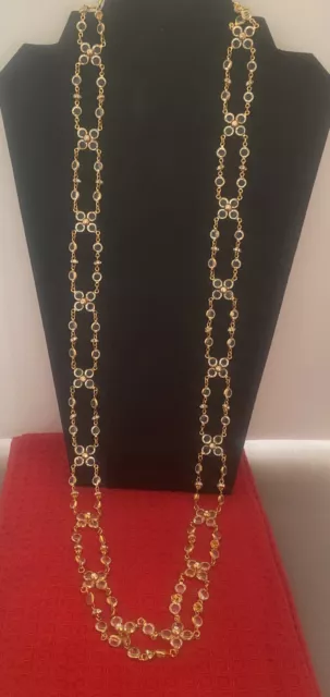 Audrey Hepburn Gold Tone Clear Bezel Set Crystals Camrose & Kross 38" Necklace Audrey Hepburn Gold Tone Clear Bezel Set Crystals Camrose & Kross 38" Necklace