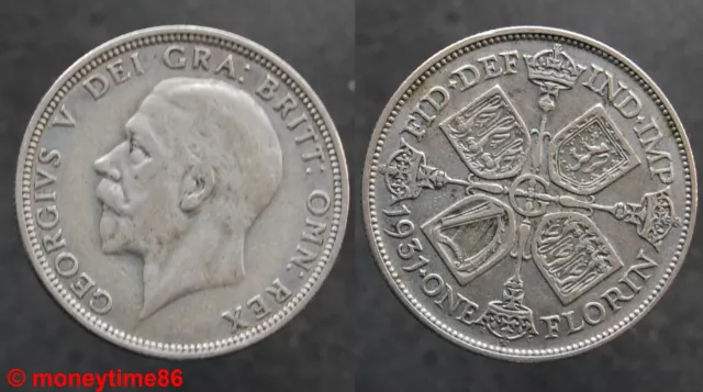 Grande Bretagne ! SILVER one florin Georges V 1931 argent , en TTB+