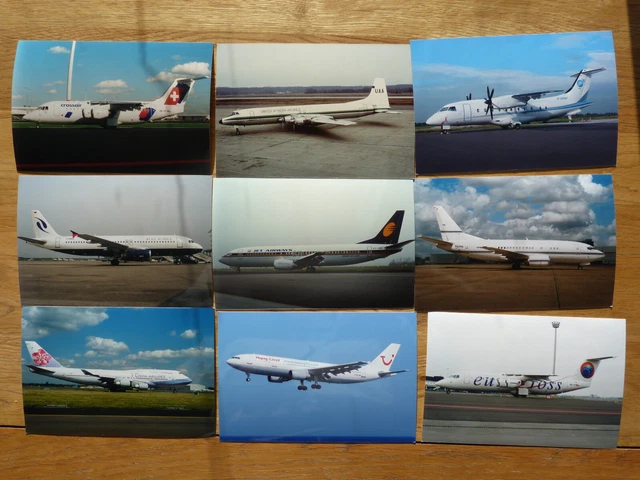 9 PHOTOS OF various airliners, Different types and airlines ( 76.C64 £1 ...