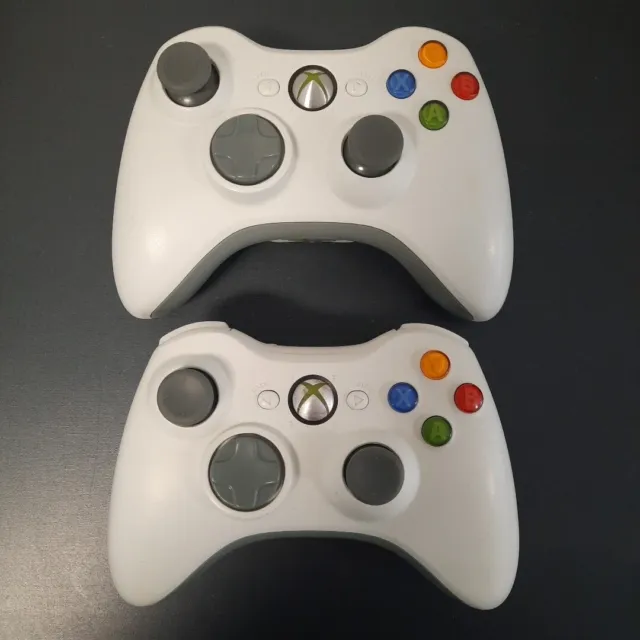 2X Manette sans fil microsoft xbox 360 blanche Stick Neufs Testée Fonctionnelle