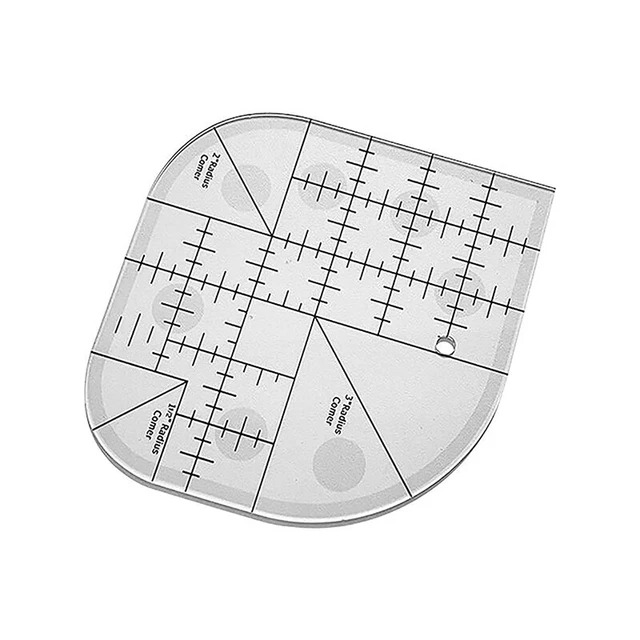 Regla de edredón cortadora de esquinas curvas, regla de costura mosaico plantilla de costura PaH6Q1