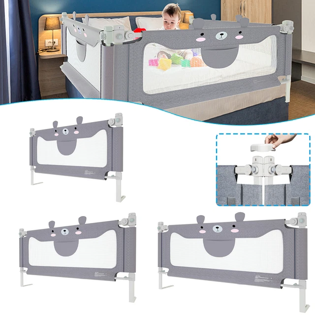 Griglia Di Protezione Per Letto Bambini 150cm - Altezza Regolabile 70-98cm, Rete Traspirante Anticaduta - Foto 3