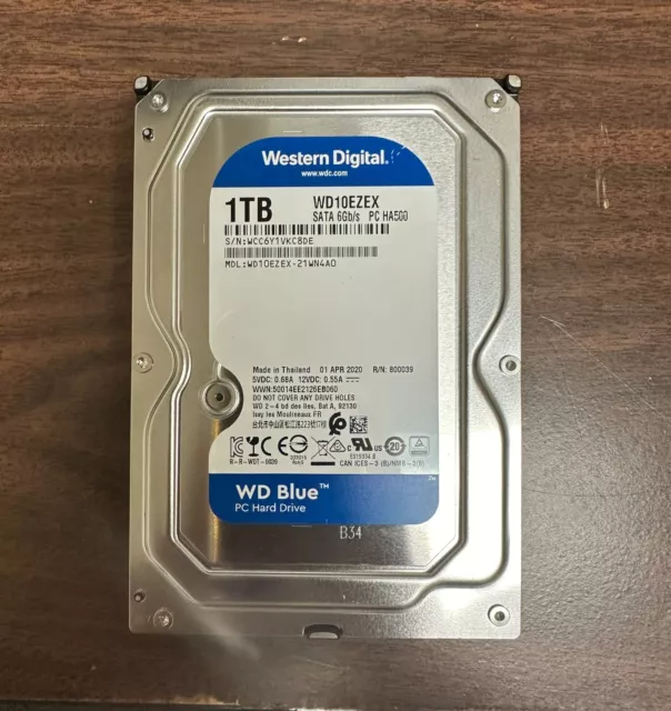 Western Digital Blue WD10EZEX (7200RPM, 3.5", SATA III) 1TB Internal Hard Drive