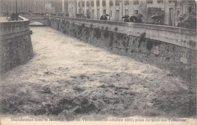 Cpa 34 Floods In The Midi La Flood Du Verdanson 16 Oct.1907 Bridge Take D