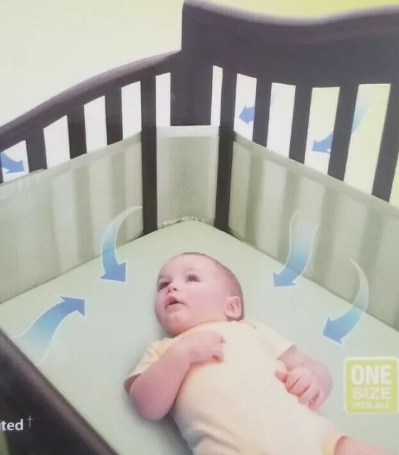 BreathableBaby Soft Lime Case Breathable Mesh Crib Liner NIP